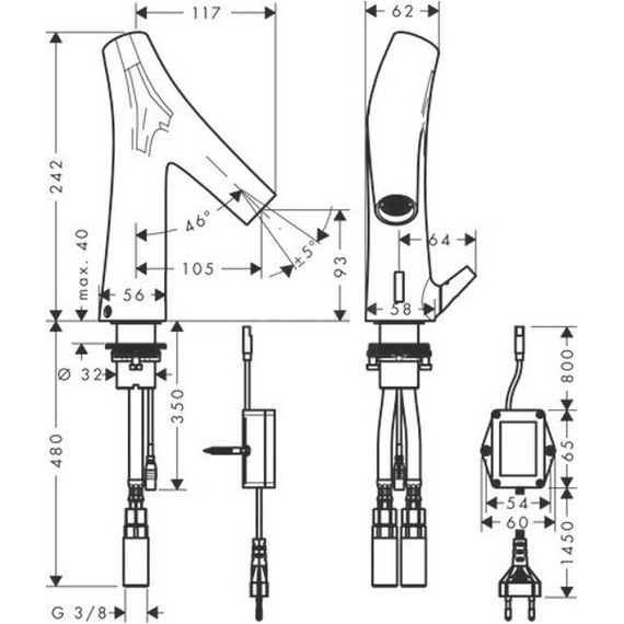 Смеситель для раковины электронный Axor Starck Organic 12171000 - фото 4