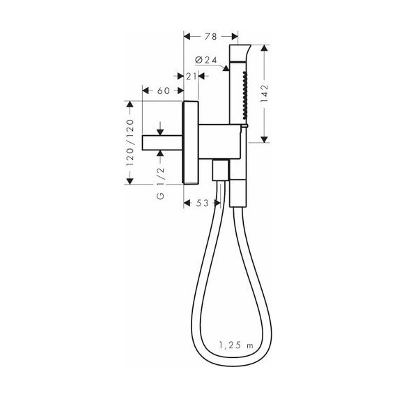 Душевой гарнитур Axor Starck Organic Porter 12232000 - фото 2