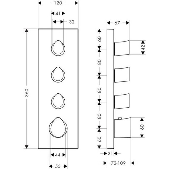Смеситель для душа с термостатом Axor Starck Organic 12717000 - фото 4