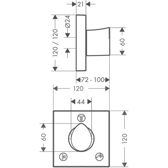 Переключатель на 3 положения Axor Starck Organic 12731000 - фото 3