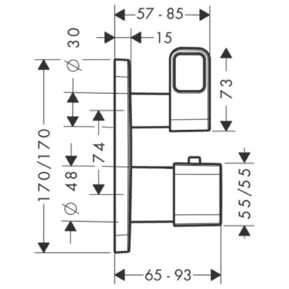 Смеситель для душа с термостатом Axor Urquiola 11732000 - фото 3