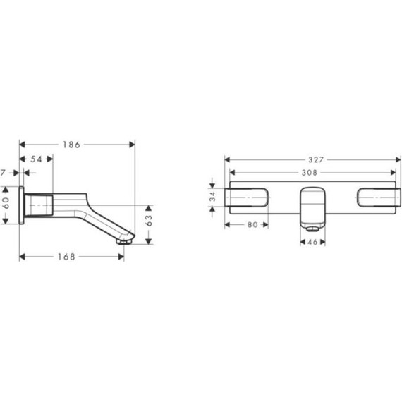 Смеситель для раковины настенный Axor Urquiola 11042000 - фото, картинка 6 Смеситель для раковины настенный Axor Urquiola 11042000 - фото 6
