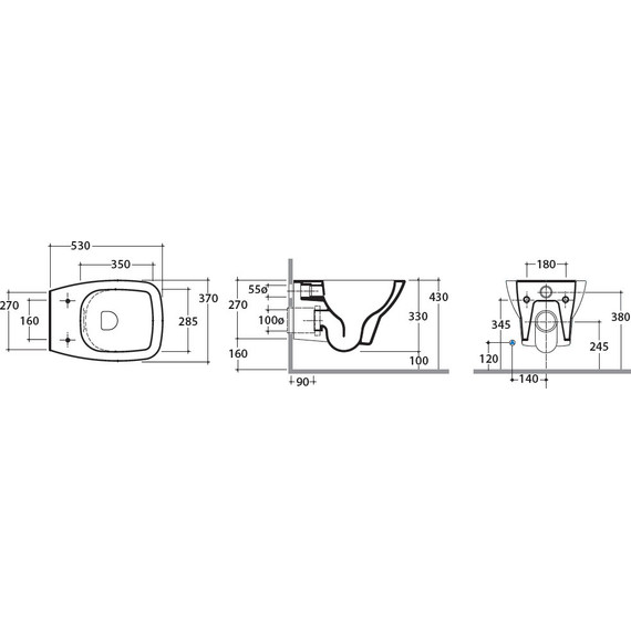 Унитаз подвесной безободковый Globo Daily DAS03.BI - фото 6