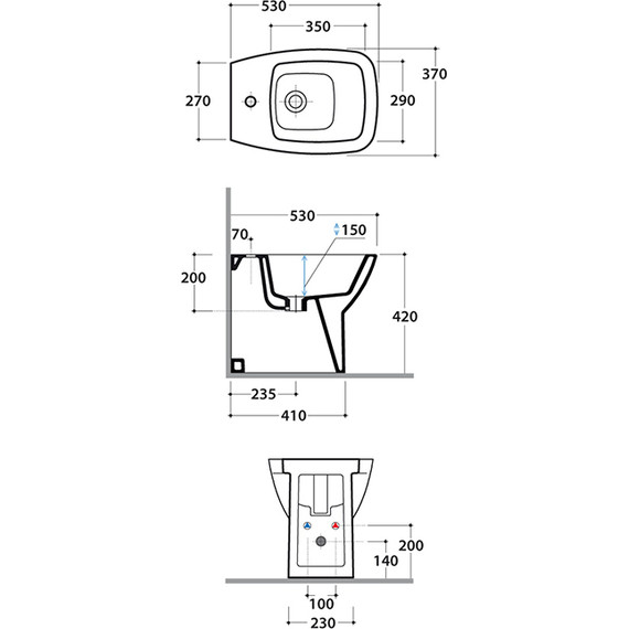 Биде напольное Globo Daily DA010.BI*1 - фото 5