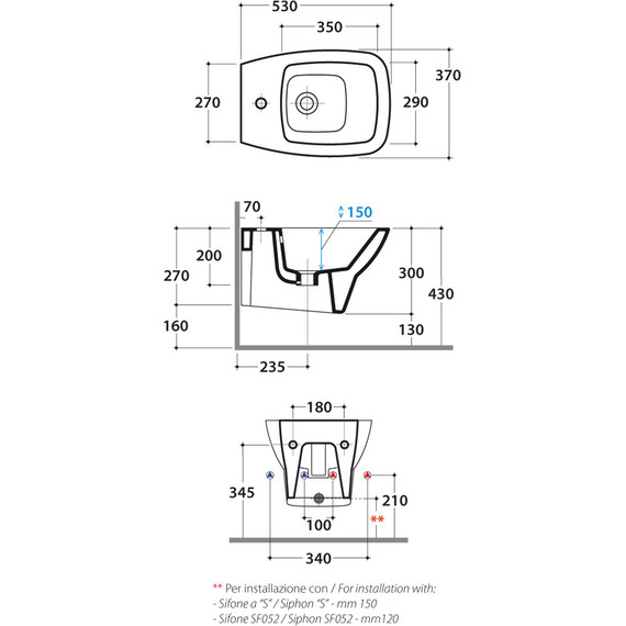 Биде подвесное Globo Daily DAS09.BI*1 - фото 5