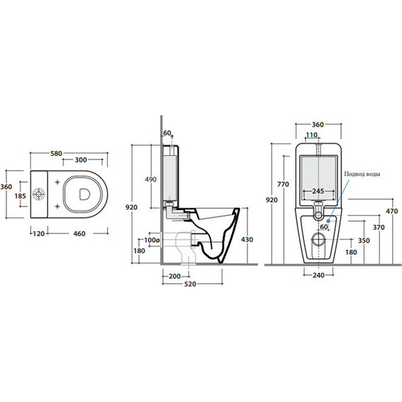 Унитаз-компакт Globo Forty3 FO003.BI, Цвет производителя: белый - фото 5