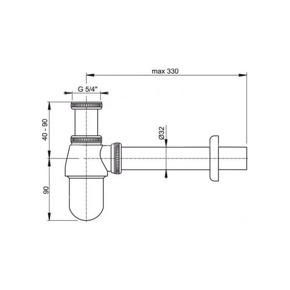 Сифон для умывальника AlcaPlast A431 DN32 - фото, картинка 2 Сифон для умывальника AlcaPlast A431 DN32 - фото 2