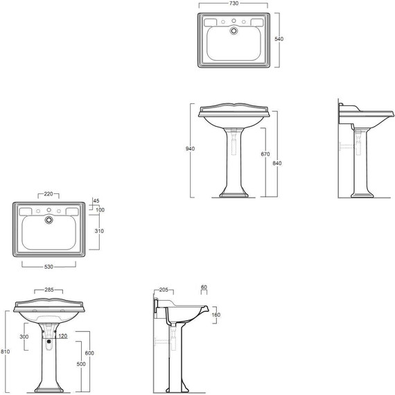 Раковина с пьедесталом Simas Arcade 75 см AR834bi*3 - фото 5