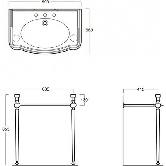 Раковина с консолью Simas Arcade 90 см AR864bi*1 - фото, картинка 5 Раковина с консолью Simas Arcade 90 см AR864bi*1 - фото 5