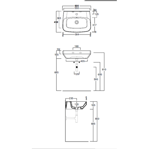 Раковина подвесная Simas Baden Baden 60 см BB10bi*1 - фото 4