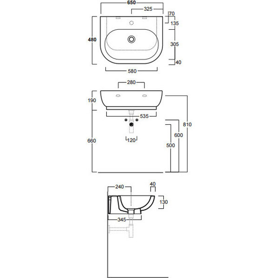Раковина подвесная Simas E-Line 65 см EL10bi*0 - фото 6