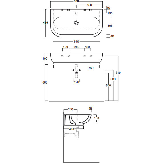 Раковина подвесная Simas E-Line 90 см EL11bi*0 - фото 6