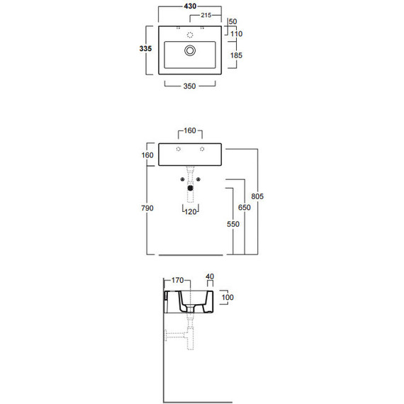Раковина подвесная Simas Frozen 45 см FZ14bi*1 - фото 3