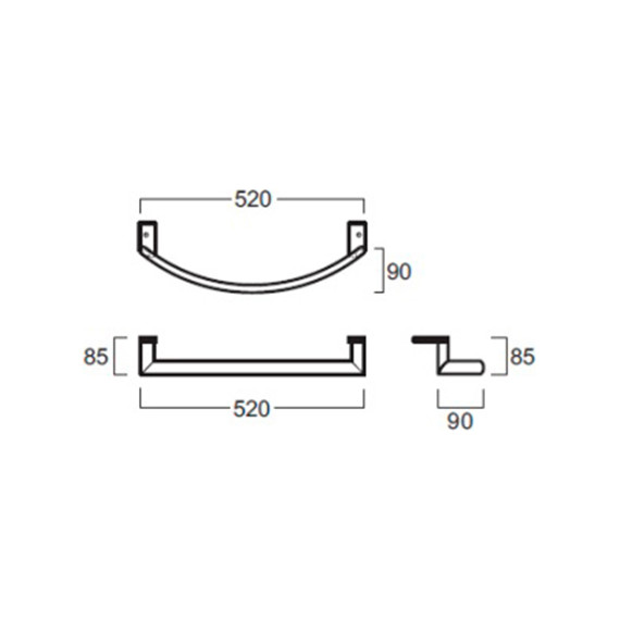 Полотенцедержатель для раковины Simas Lft Spazio 50 см LFT A5cr - фото 2
