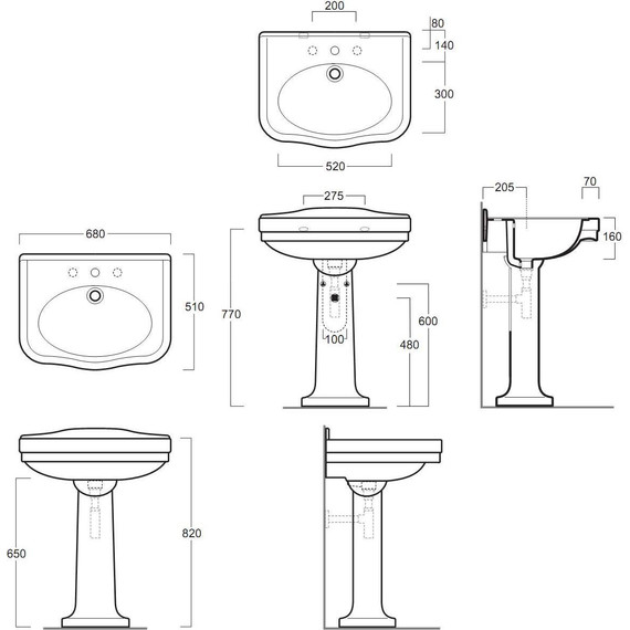 Раковина с пьедесталом Simas Londra 70 см LO924bi*1 - фото 4