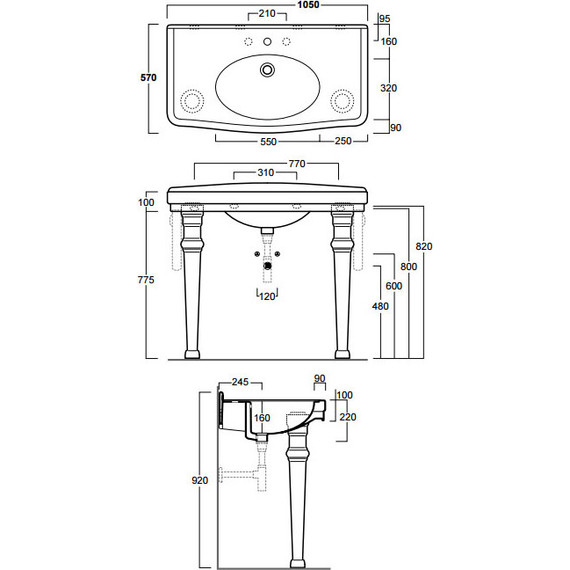 Раковина на ножках Simas Londra 105 см LO934bi*1 - фото 4