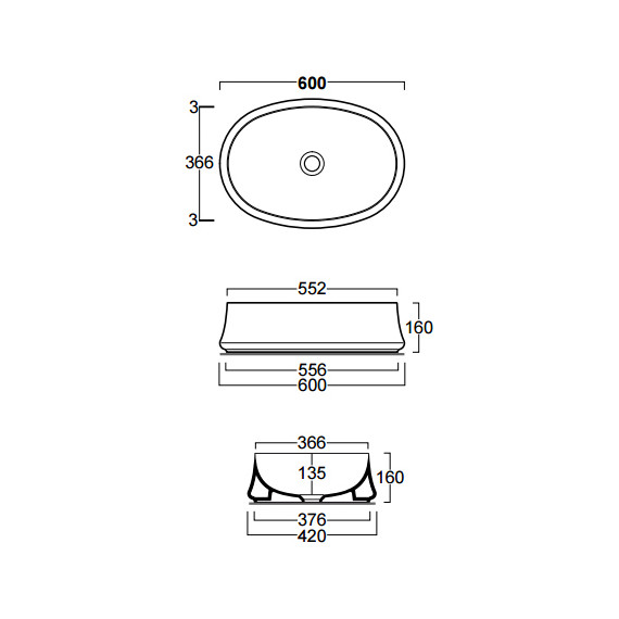 Раковина-чаша Simas Sharp 60 см SH05bi*1 - фото 5