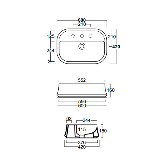 Раковина-чаша Simas Sharp 60 см SH09bi*1 - фото 3