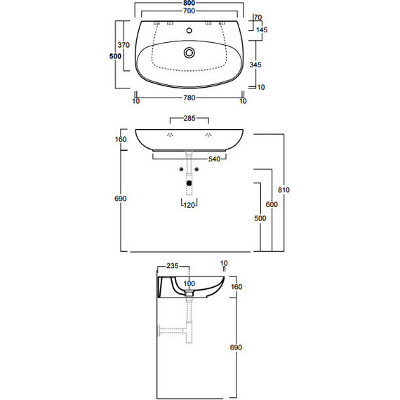 Раковина подвесная Simas Vignoni 80 см VI11bi*1 - фото, картинка 5 Раковина подвесная Simas Vignoni 80 см VI11bi*1 - фото 5