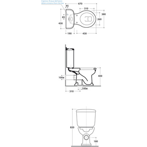 Унитаз-компакт слив горизонтальный Globo Paestum PA004.BI - фото, картинка 7 Унитаз-компакт слив горизонтальный Globo Paestum PA004.BI - фото 7