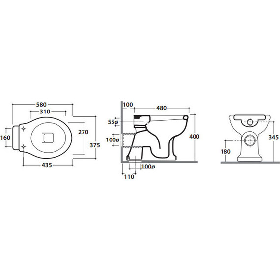 Унитаз приставной слив вертикальный Globo Paestum PA001.BI - фото 4