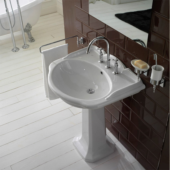 Раковина с пьедесталом Globo Paestum 70 см PA006.BI*1 - фото, картинка 2 Раковина с пьедесталом Globo Paestum 70 см PA006.BI*1 - фото 2