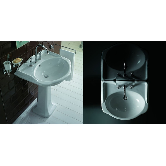 Раковина с пьедесталом Globo Paestum 60 см PA057.BI*1 - фото, картинка 3 Раковина с пьедесталом Globo Paestum 60 см PA057.BI*1 - фото 3