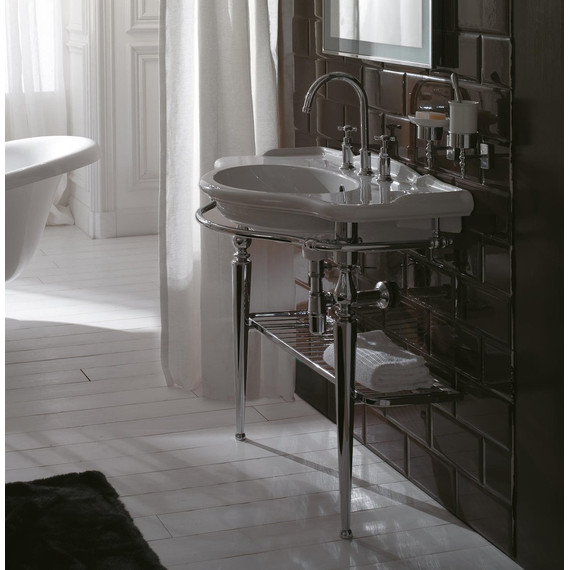 Раковина с консолью Globo Paestum 90 см PA056.BI*1 - фото, картинка 2 Раковина с консолью Globo Paestum 90 см PA056.BI*1 - фото 2