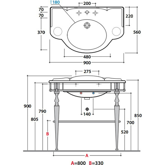 Раковина с консолью Globo Paestum 90 см PA056.BI*1 - фото, картинка 4 Раковина с консолью Globo Paestum 90 см PA056.BI*1 - фото 4