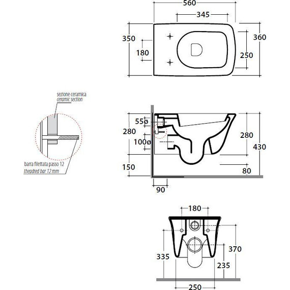 Унитаз подвесной Globo Relais RES02.BI - фото 5