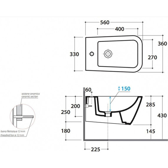 Биде подвесное Globo Stone 56х36 STS09.BI*1 - фото, картинка 6 Биде подвесное Globo Stone 56х36 STS09.BI*1 - фото 6