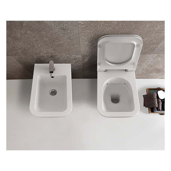 Унитаз подвесной безободковый Globo Stone 45х36 см STS07.BI - фото 4