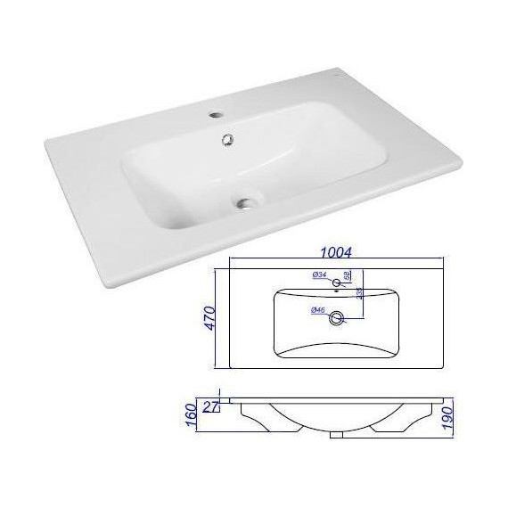 Тумба подвесная с раковиной Aqwella Miami 100 см Mai.01.10, белый/беленый дуб - фото 8