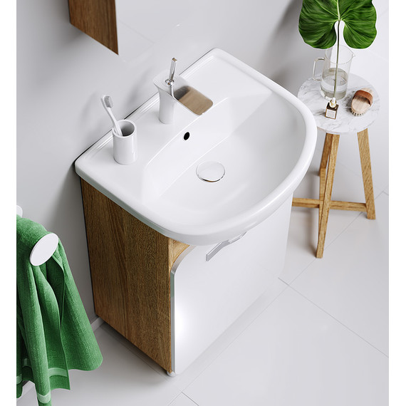 Тумба напольная с раковиной Aqwella Вега 55 см Veg.01.05, дуб сонома - фото 5