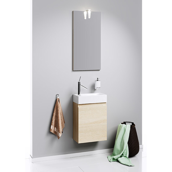 Тумба подвесная с раковиной Aqwella Леон-МР 40 см Ln-MP.01.04/DS, дуб сонома, Цвет фасада: светлое дерево - фото 4