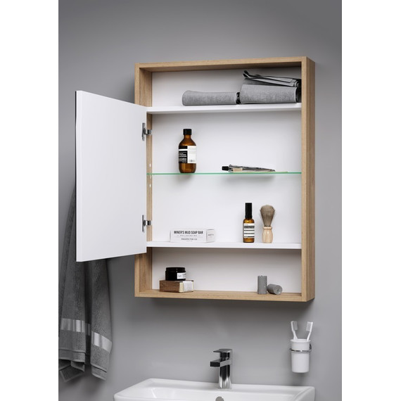 Зеркало-шкаф Aqwella Сити 60 см SIT0406DB, дуб балтийский - фото 3