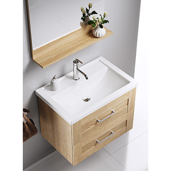 Тумба подвесная с раковиной Aqwella Фостер 60 см FOS01062DS, дуб сонома - фото, картинка 5 Тумба подвесная с раковиной Aqwella Фостер 60 см FOS01062DS, дуб сонома - фото 5