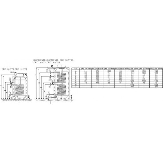 Бойлер косвенного нагрева Drazice OKC 250 NTR без бокового фланца на 250 л. 110970801 - фото 4