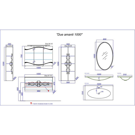 Тумба подвесная с раковиной Aqwella Clarberg Due amanti 100 см Due.01.10/BLK/CR, черный/серебро - фото, картинка 5 Тумба подвесная с раковиной Aqwella Clarberg Due amanti 100 см Due.01.10/BLK/CR, черный/серебро - фото 5