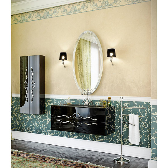 Пенал подвесной Aqwella Clarberg Due amanti 50 см Due.05.05/BLK/CR, черный, (ручки серебро) - фото 3