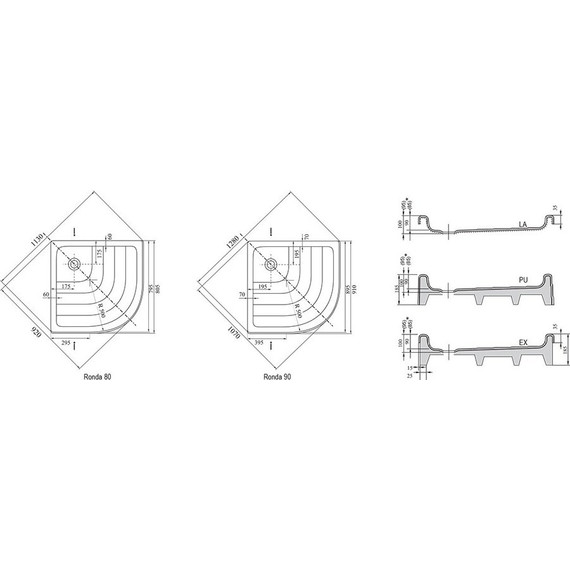 Поддон Ravak Kaskada Ronda 90x90 см PU A207001120 - фото, картинка 2 Поддон Ravak Kaskada Ronda 90x90 см PU A207001120 - фото 2