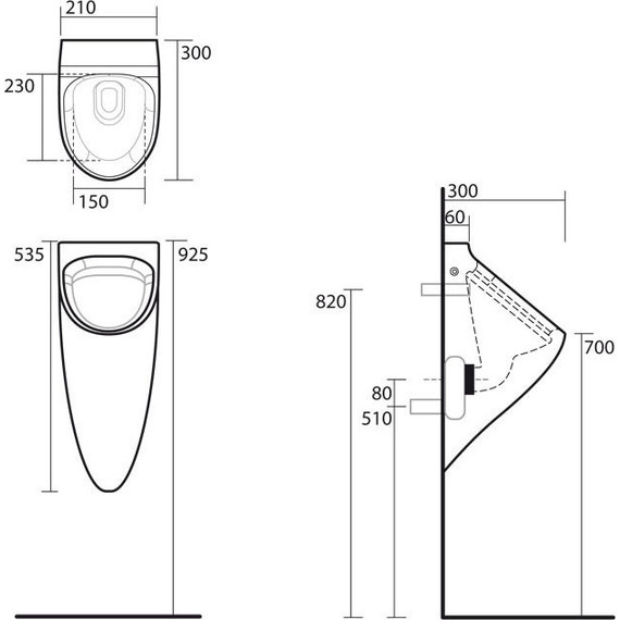Писсуар подвесной Kerasan Aquatech 373501 - фото 6