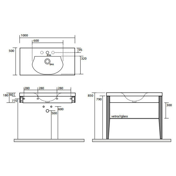 Раковина подвесная с консолью Kerasan Bentley 100 см 393101*1 - фото, картинка 5 Раковина подвесная с консолью Kerasan Bentley 100 см 393101*1 - фото 5