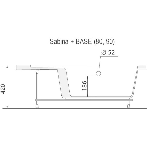 Панель с креплением Ravak Sabina 90 см A917001020 - фото 2