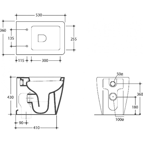 Унитаз приставной Kerasan Ego 321601, глубина 530 - фото 7
