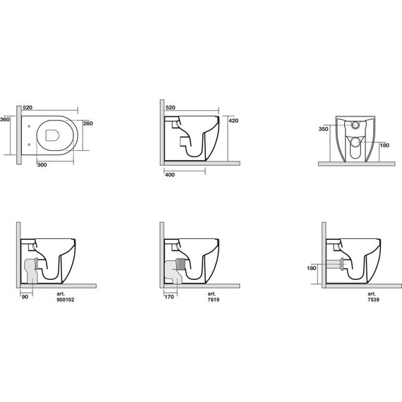 Унитаз приставной безободковый Kerasan Flo 311201, глубина 520 мм - фото, картинка 9 Унитаз приставной безободковый Kerasan Flo 311201, глубина 520 мм - фото 9