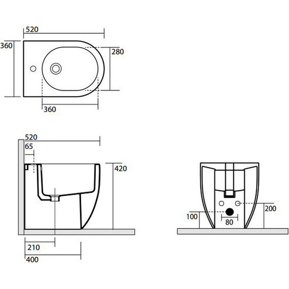 Биде напольное Kerasan Flo 312001*1, глубина 520 мм - фото 11