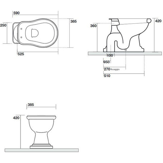 Унитаз приставной слив вертикальный Kerasan Retro 101001 - фото 5