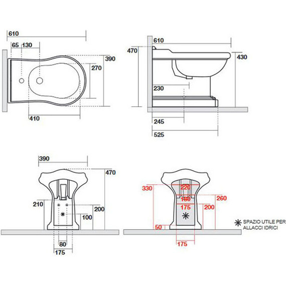 Биде напольное Kerasan Retro 102201*1 - фото, картинка 5 Биде напольное Kerasan Retro 102201*1 - фото 5