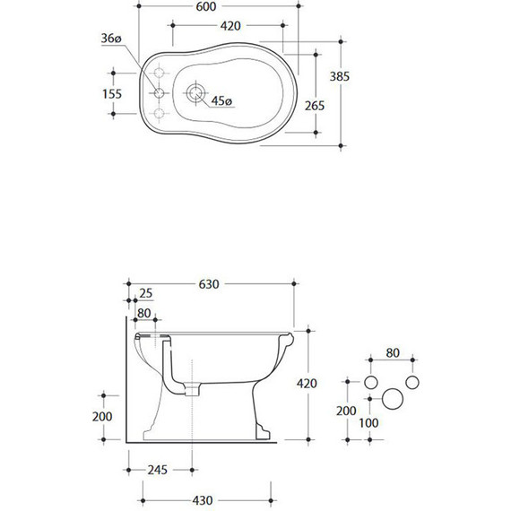 Биде напольное Kerasan Retro 102001*1 - фото, картинка 7 Биде напольное Kerasan Retro 102001*1 - фото 7